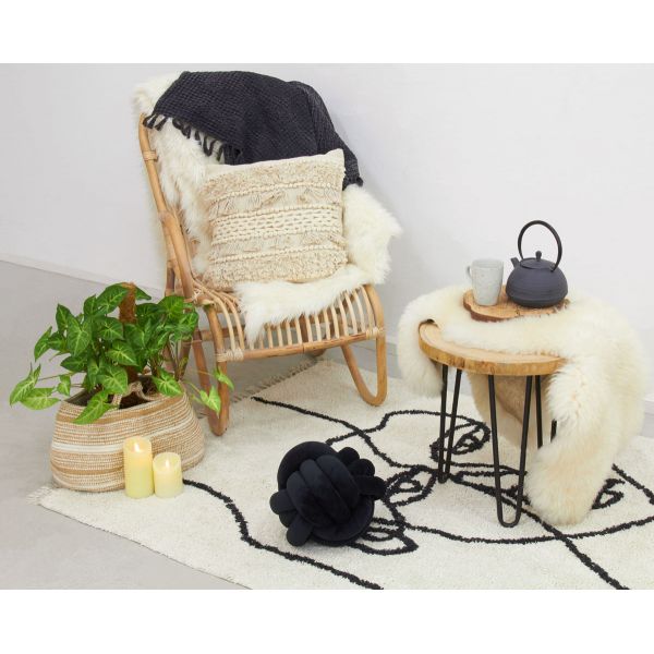 Corbeille de rangement coton beige et blanc - AUBRY GASPARD