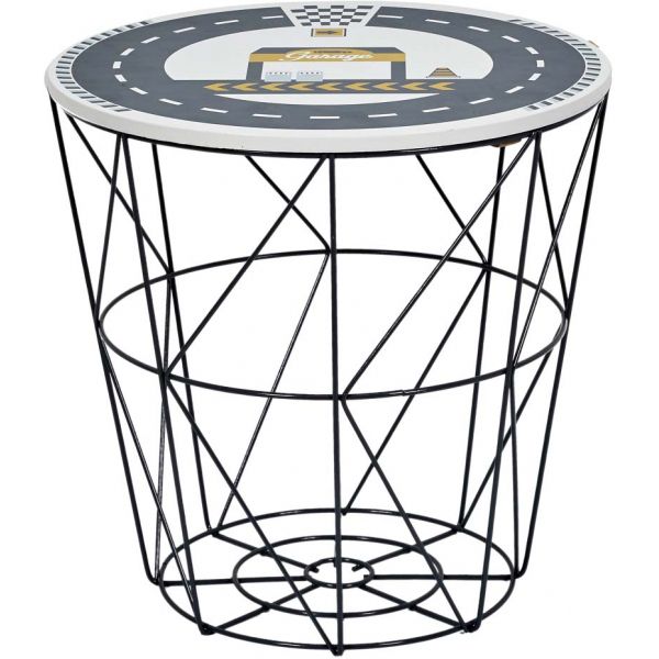 Corbeille de rangement filaire couvercle à motifs