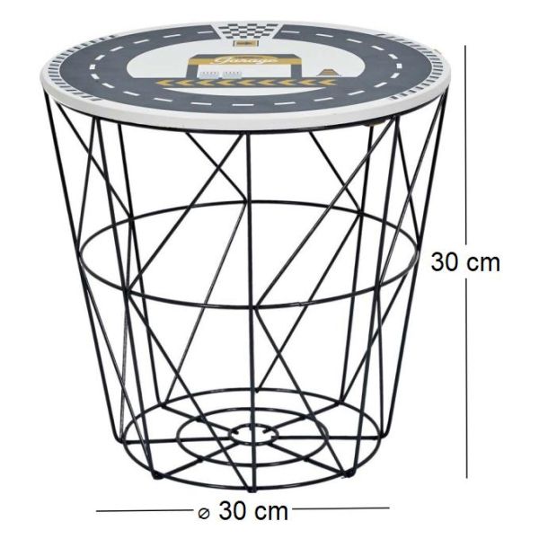 Corbeille de rangement filaire couvercle à motifs - CMP-2812