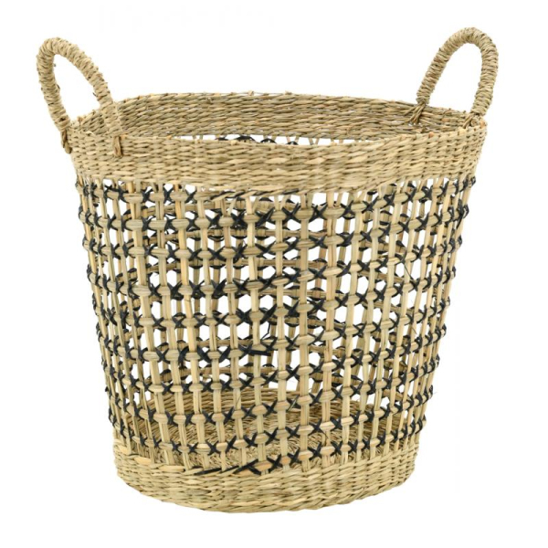 Corbeille à papier en jonc tressé