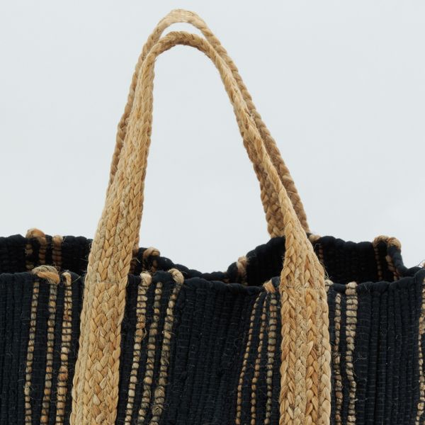 Corbeille de rangement en jute naturel et noir - AUBRY GASPARD