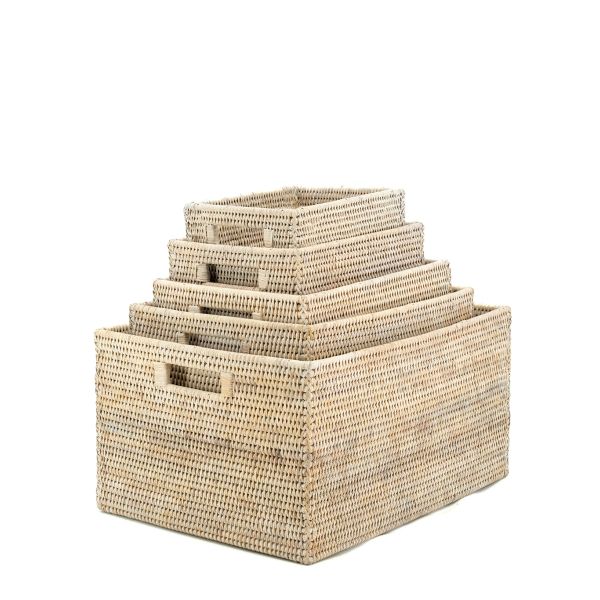 Corbeille rangement en rotin - 129