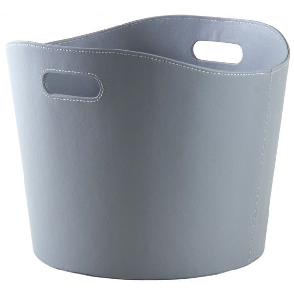 Corbeille à bûches ronde en polyuréthane gris