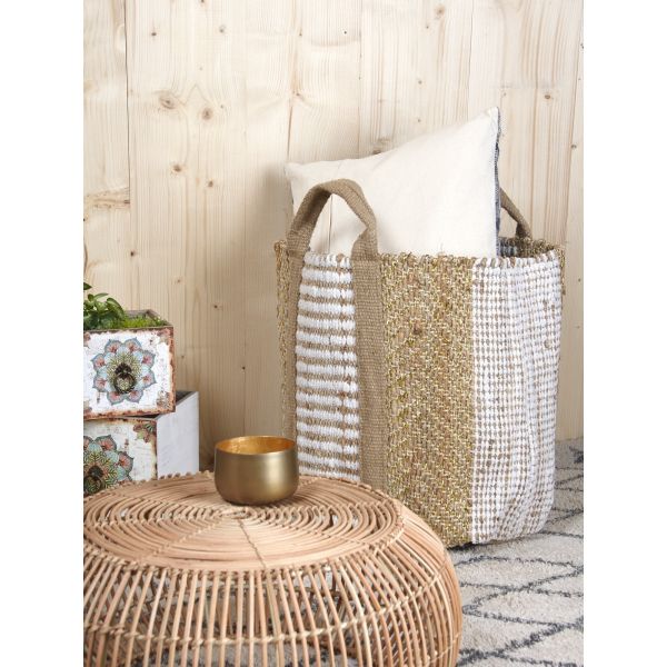 Corbeille de rangement en toile de jute épaisse - AUBRY GASPARD