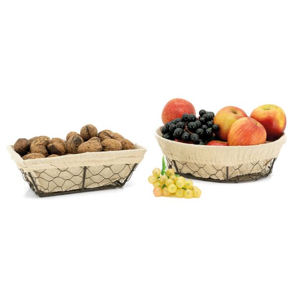 Corbeille rectangulaire en grillage vieilli et jute - AUBRY GASPARD