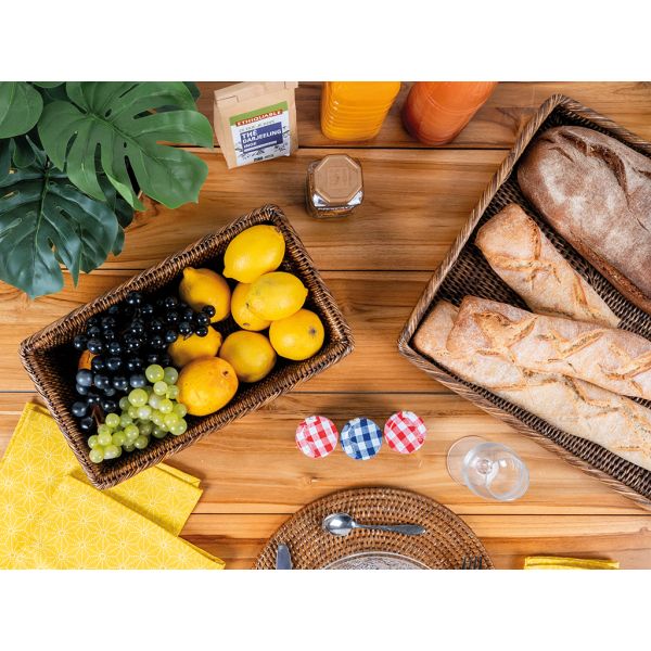 Corbeille rectangulaire en rotin antique - 29,90