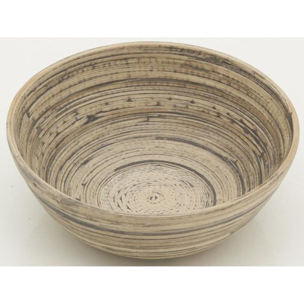 Corbeille ronde en bambou naturel et noir - 18,90