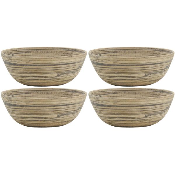 Corbeille ronde en bambou naturel et noir