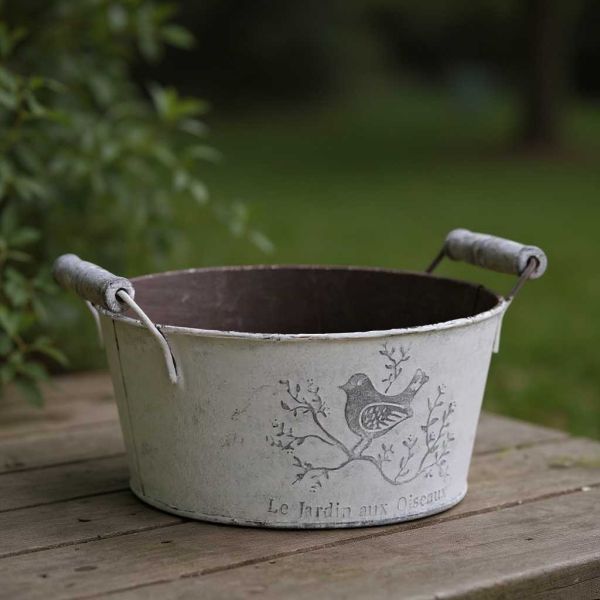 Corbeille ronde en métal Le jardin aux oiseaux - AUBRY GASPARD