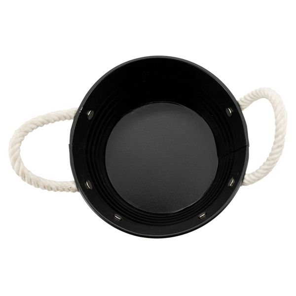Corbeille ronde en métal laqué noir Bonheur - AUB-3575