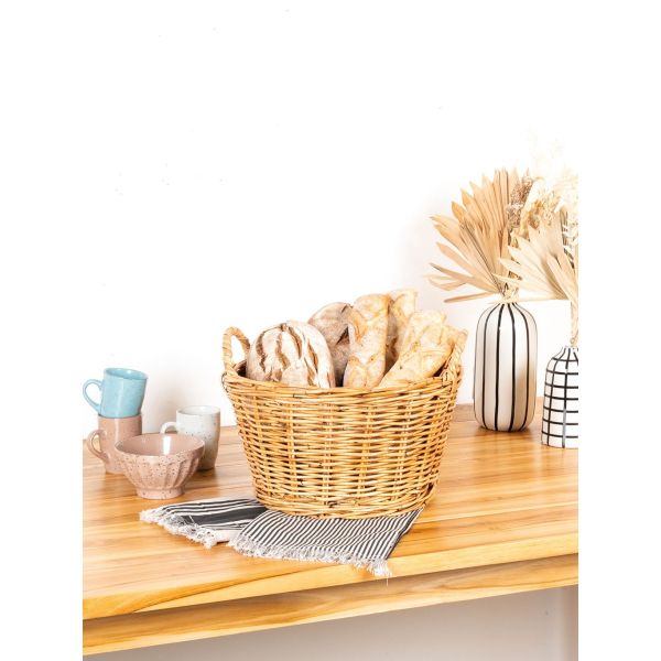 Corbeille en rotin naturel - AUB-6741