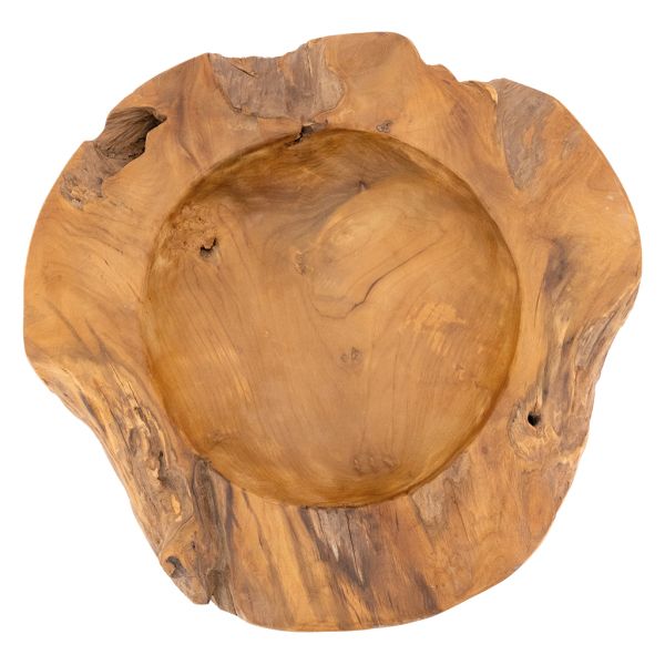 Corbeille en teck naturel - AUB-6393