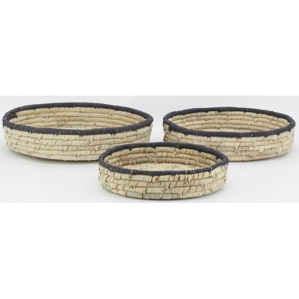 Corbeilles basses en jonc naturel (Lot de 3) - AUBRY GASPARD