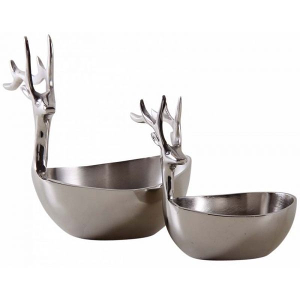 Corbeilles cerf en aluminium (Lot de 2)