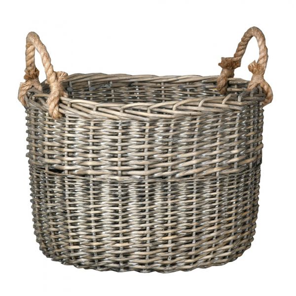 Corbeilles en osier gris et corde (Lot de 4) - AUBRY GASPARD