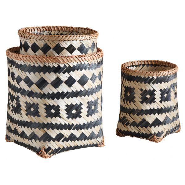 Corbeilles de rangement en bambou (Lot de 3)