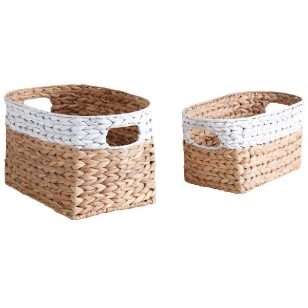 Corbeilles de rangement en jacinthe (Lot de 2)