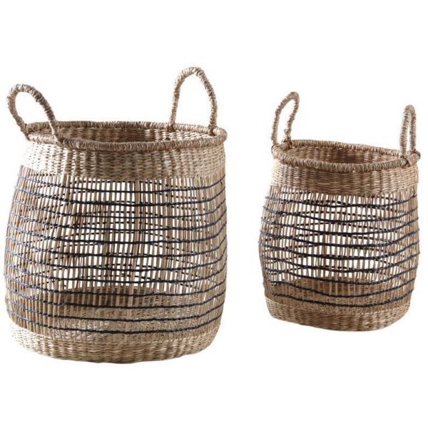 Corbeilles de rangement en jacinthe (Lot de 2)