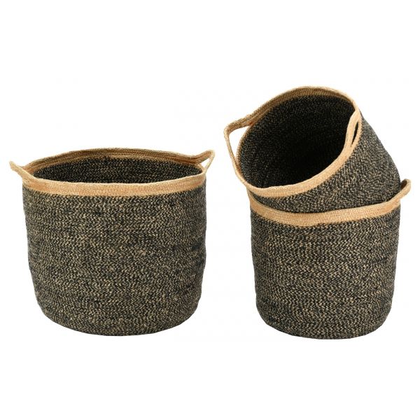 Corbeilles de rangement en jute naturelle et teintée