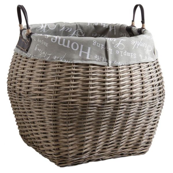 Corbeilles de rangement en osier gris (Lot de 2) - AUBRY GASPARD