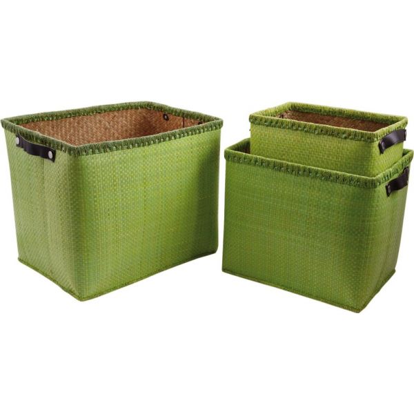 Corbeilles de rangement en palmier (Lot de 3)