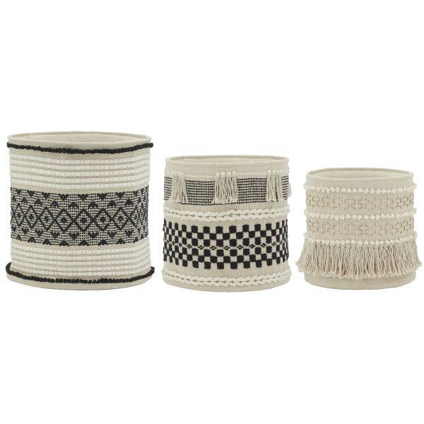 Corbeilles de rangement rondes en coton (Lot de 5)