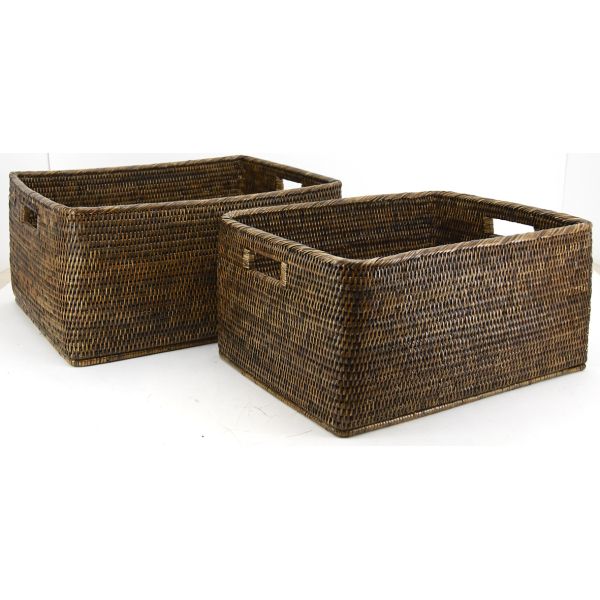 Corbeilles de rangement en rotin (Lot de 2) - 245