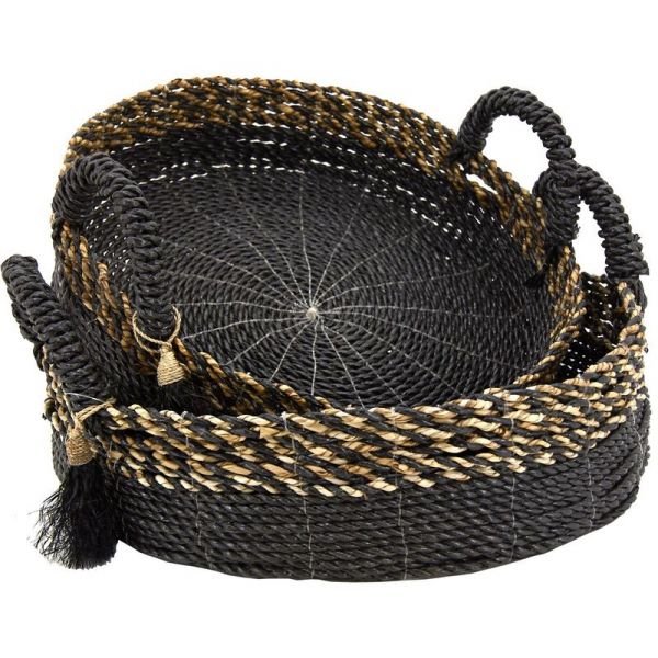 Corbeilles en raphia et en jonc (Lot de 2) - AUBRY GASPARD