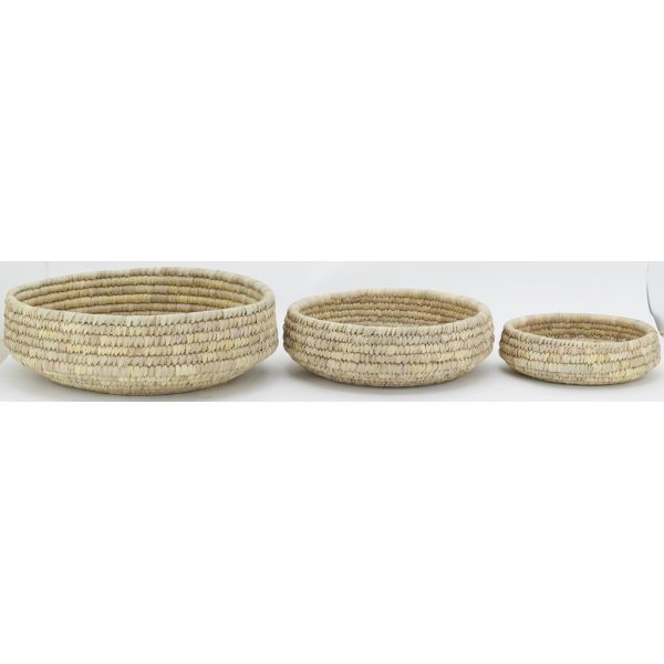 Corbeilles rondes en jonc naturel (Lot de 3) - 5