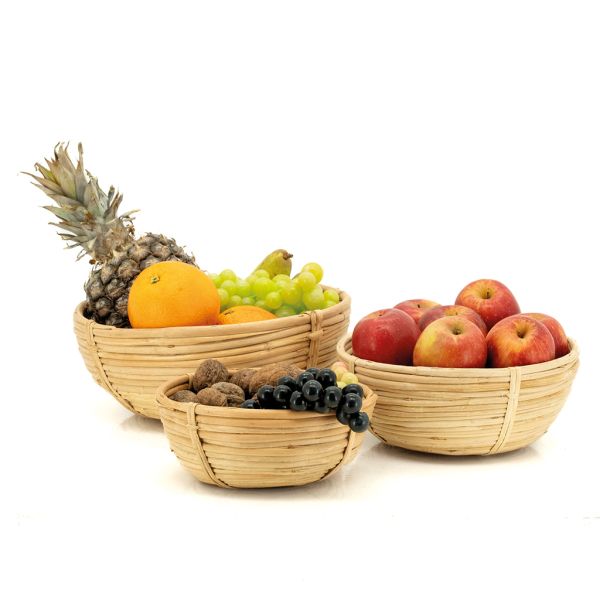 Corbeilles rondes en rotin naturel (lot de 3) - AUBRY GASPARD