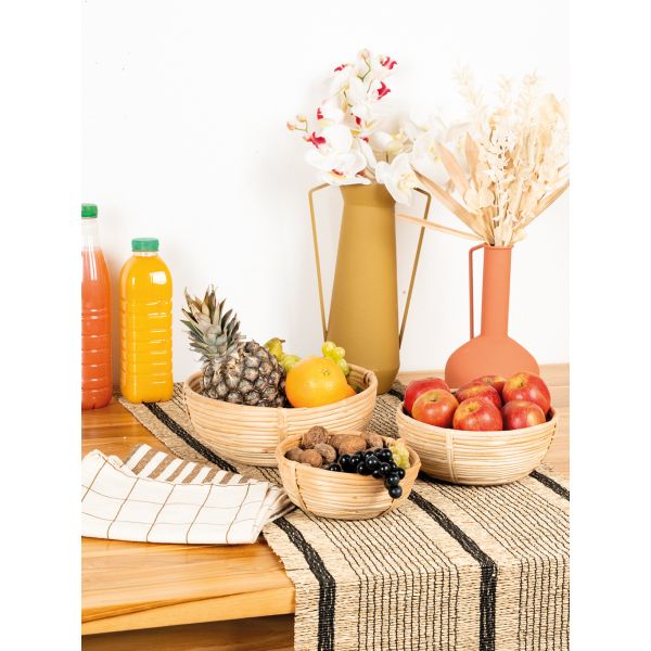 Corbeilles rondes en rotin naturel (lot de 3) - AUB-3316