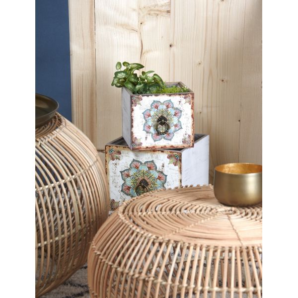 Corbeilles tiroirs motif mandala - AUB-3403