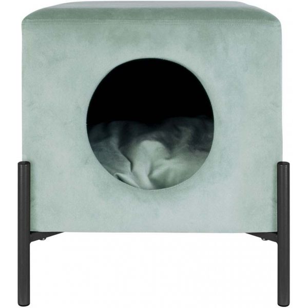 Couchette avec niche pour chat en velours - LEITMOTIV