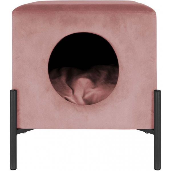 Couchette avec niche pour chat en velours - LEITMOTIV