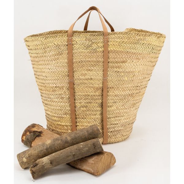 Maxi cabas en palmier avec anses en cuir - 5
