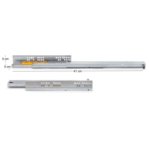 Coulisses invisibles pour tiroirs à sortie totale avec systéme push Silver - 7