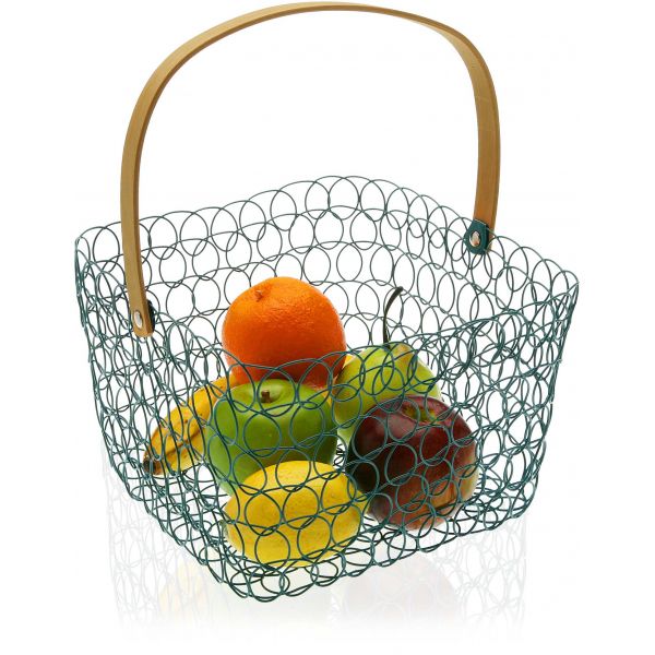 Corbeille à fruits carrée fil métallique 24 cm - VERSA