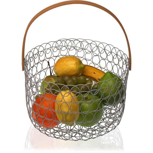 Corbeille à fruits ronde fil métallique 24 cm - VERSA