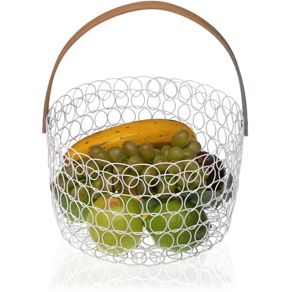 Corbeille à fruits ronde fil métallique 24 cm - VERSA