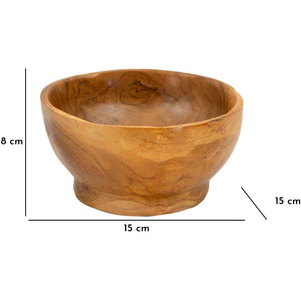 Coupe ronde en teck Butot 15 x 8 cm - MAU-0485