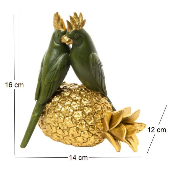 Couple de perroquet sur ananas décoratif - AMADEUS
