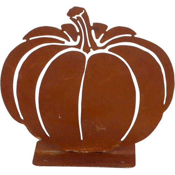 Courge décorative en métal rouillé
