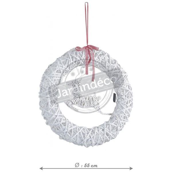 Couronne de porte cerf avec LEDs 55cm - AUBRY GASPARD