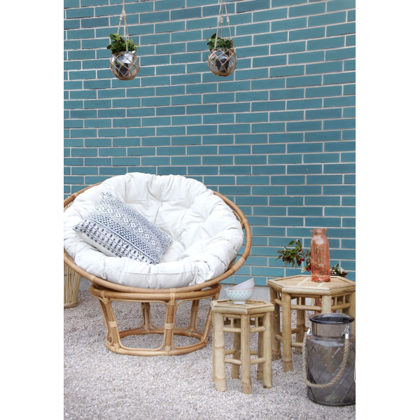 Coussin bleu et blanc en coton (Lot de 2) - 7