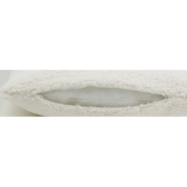 Coussin en coton bouclettes blanc 45 x 45 - AUB-6108
