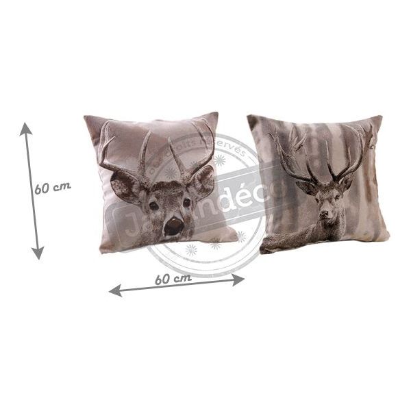 Coussin cerf en coton et polyester (Lot de 2) - AUBRY GASPARD