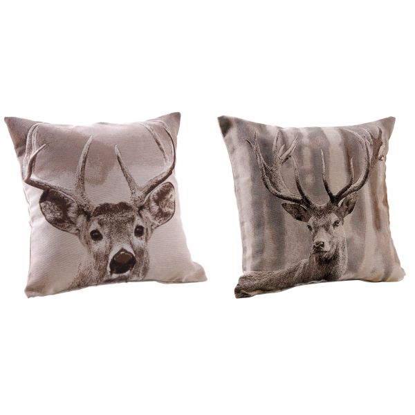 Coussin cerf en coton et polyester (Lot de 2)