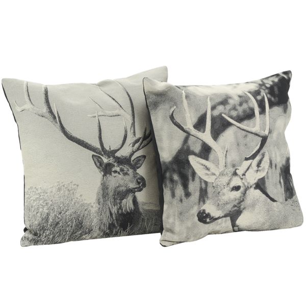 Coussin cerfs en coton (lot de 2) - AUBRY GASPARD