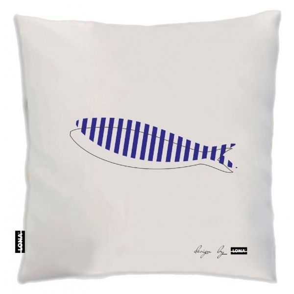 Coussin 100% coton 50 cm Poisson