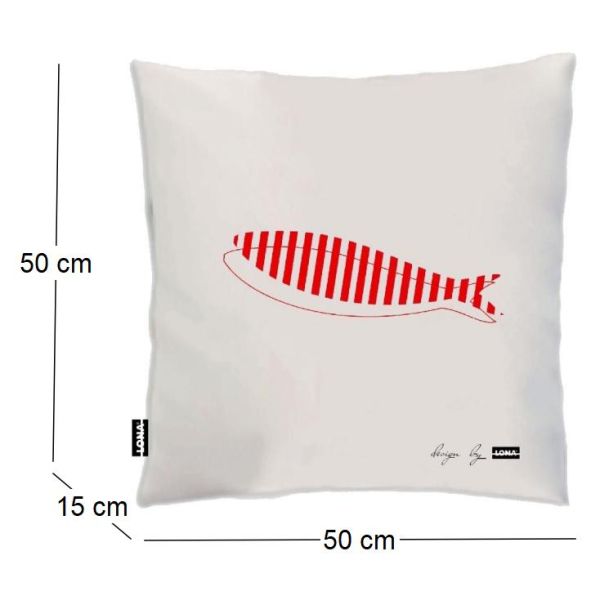 Coussin 100% coton 50 cm Poisson - LONA